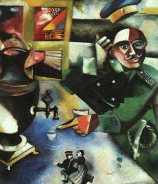 Las bebidas del soldado contemporáneo Marc Chagall Pinturas al óleo